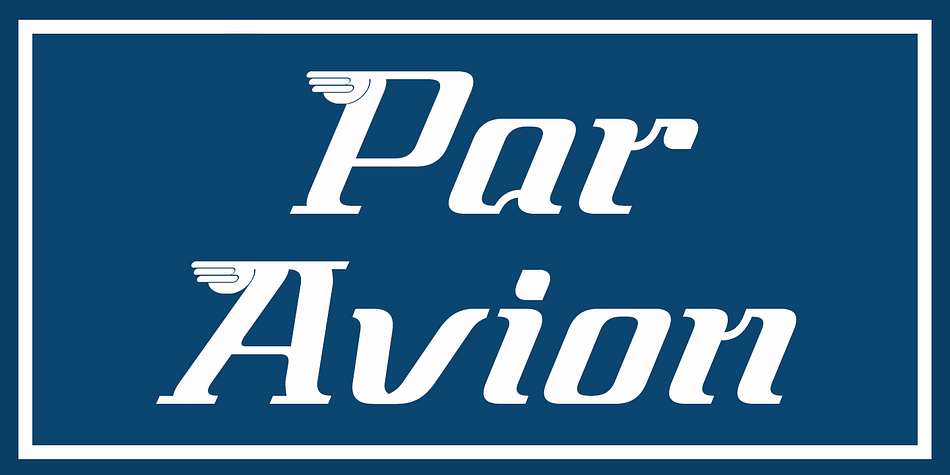Par Avion font family sample image.