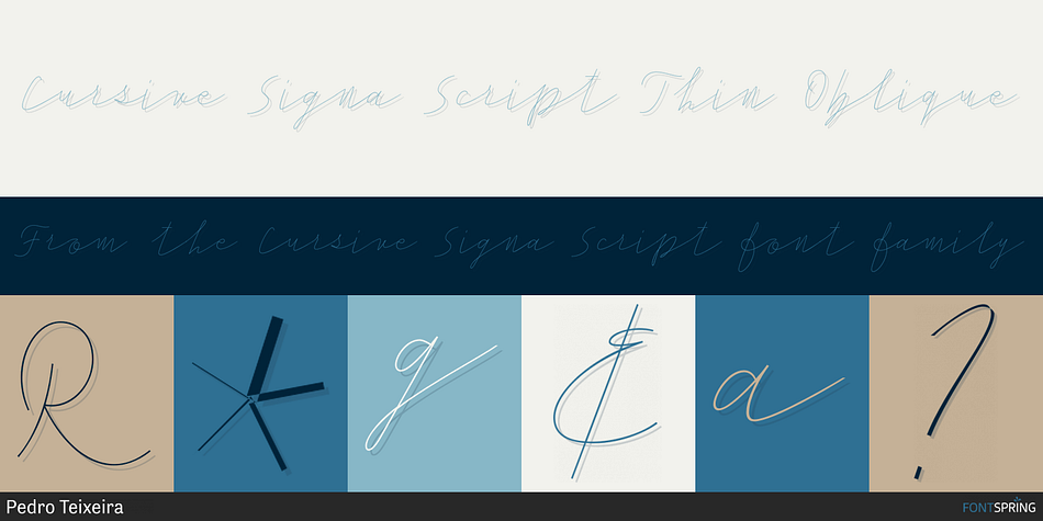 Cursive Signa Script Thin Oblique Font