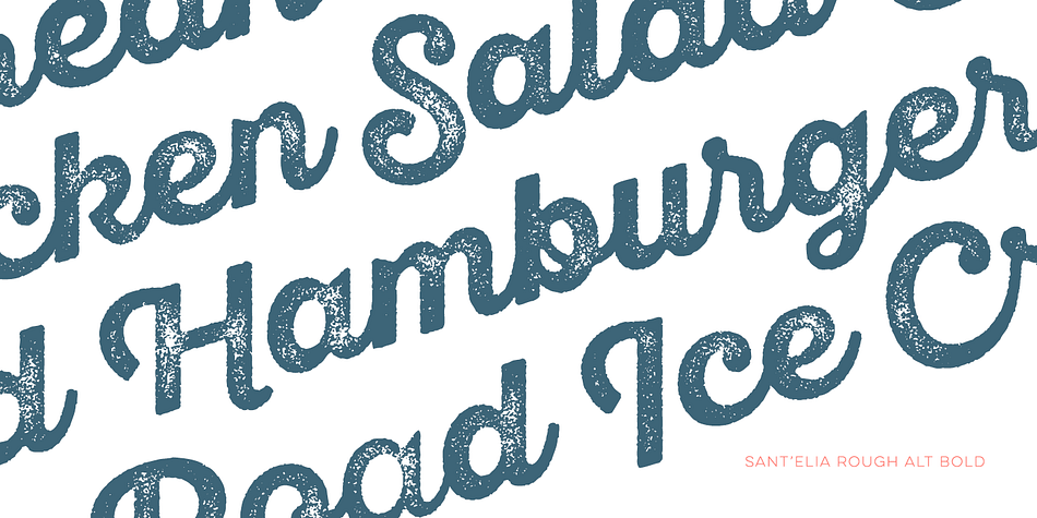 Emphasizing the favorited Sant’Elia Script font family.