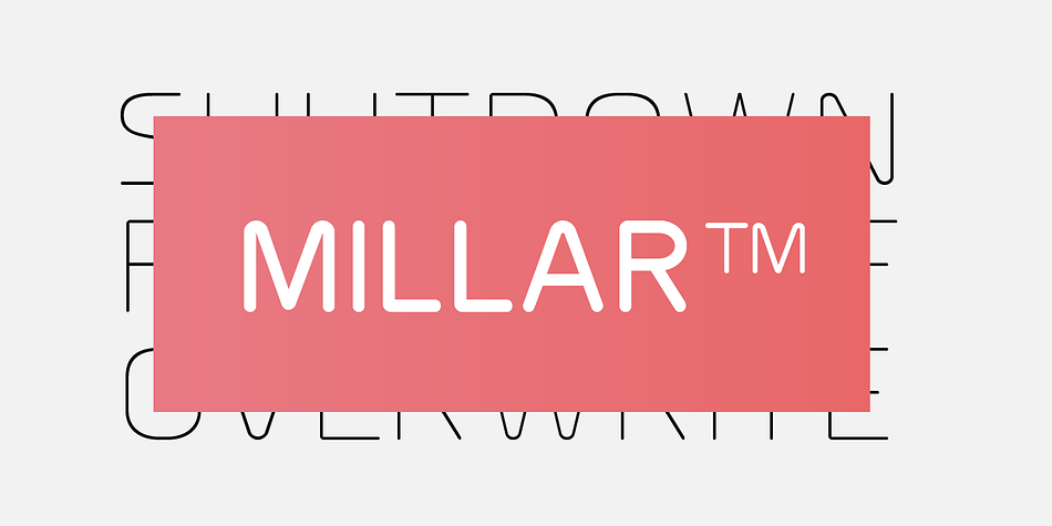Emphasizing the popular Millar font family.