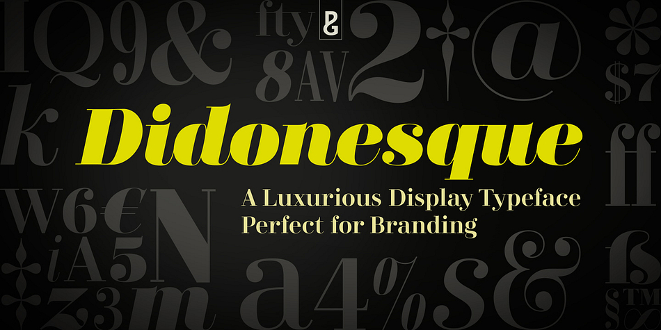 Designed by Paulo Goode, Didonesque is a serif font family.