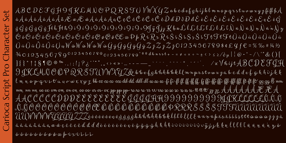 The separate Flourishes font contains a large array of 90 flourishes for even more possibilities!