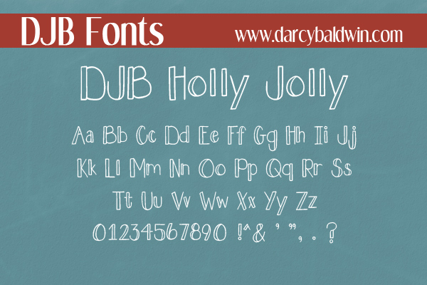 Highlighting the DJB Holly Jolly font family.