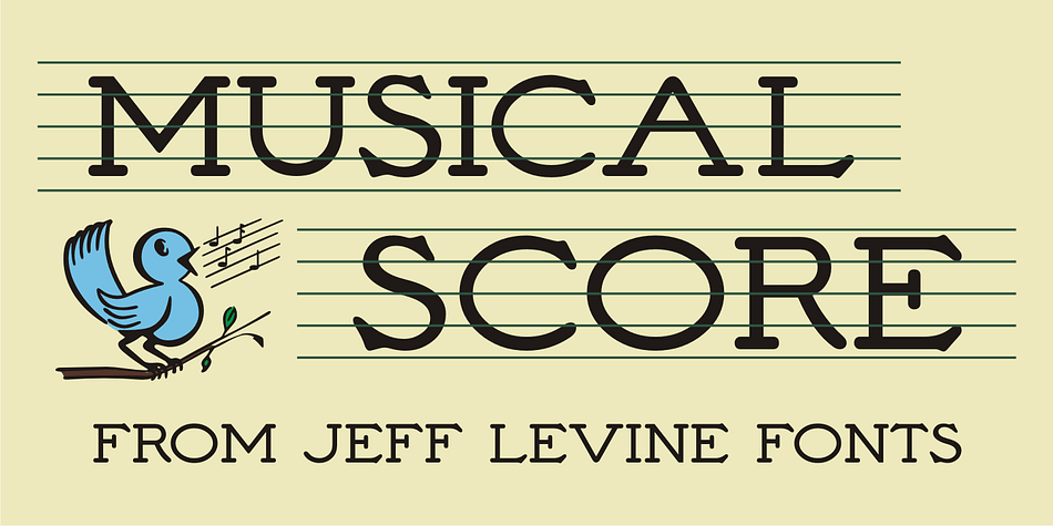 A number of pieces of antique sheet music utilizing the same Roman typeface were the inspirational basis for Musical Score JNL.