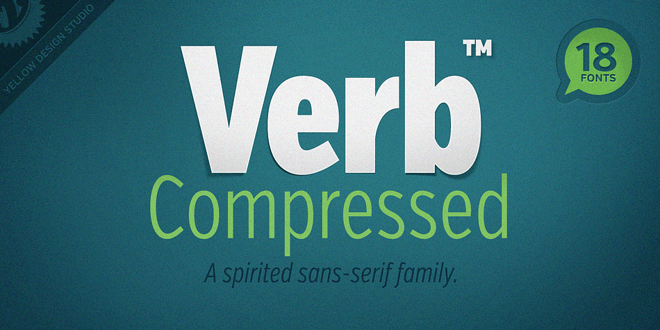 Like the original Verb family, Verb Compressed from Yellow Design Studio is confident, friendly and energetic, but has been carefully re-drawn with extra narrow proportions.