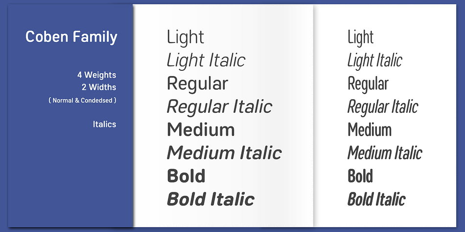 Simple and modern shapes with a tall x-height make the text legible and the spaces between individual letter forms are precisely adjusted to create the perfect typesetting.
