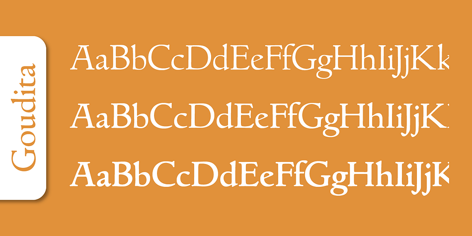 Emphasizing the favorited Goudita Serial font family.