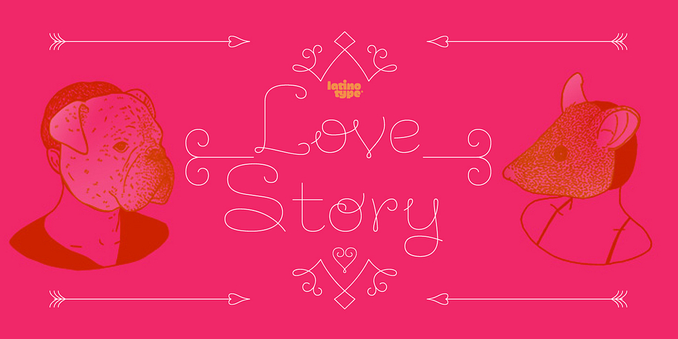 Love story is a display hairline typeface for use in big sizes and short texts, inspired in all kind of love, specially designed for Valentine