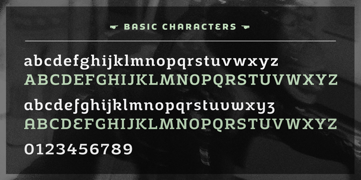 Adria Slab font family example.
