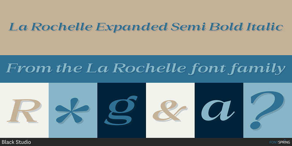 La Rochelle Expanded Semi Bold Italic Font