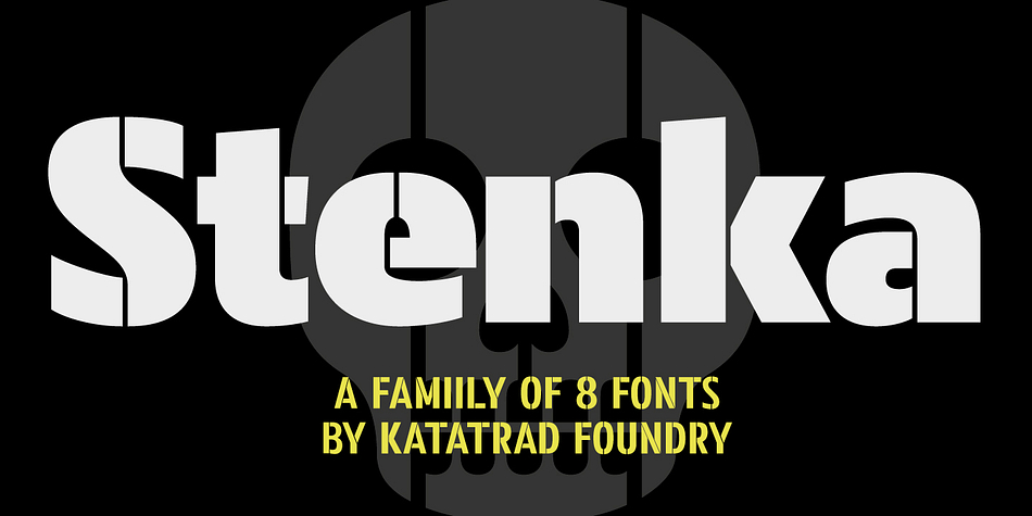 Stenka is a sans-serif stencil typeface that stand for display typeface to use in any typographic situation.