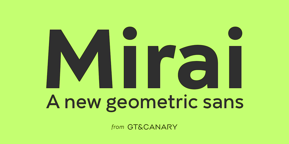 Mirai, a new geometric sans font family, is clean, strong and composed yet effortlessly contemporary.