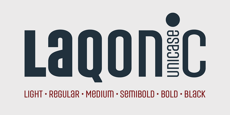Displaying the beauty and characteristics of the Laqonic 4F font family.