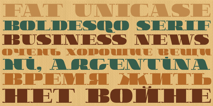 Highlighting the Boldesqo Serif 4F font family.