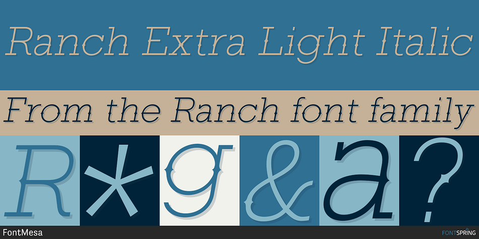 Ranch Extra Light Italic Font