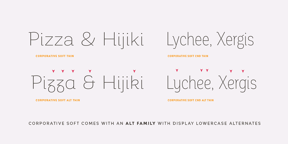 Corporative Soft font family example.