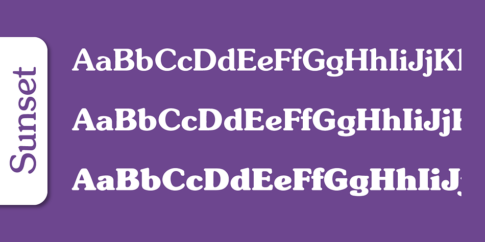 Emphasizing the popular Sunset Serial font family.