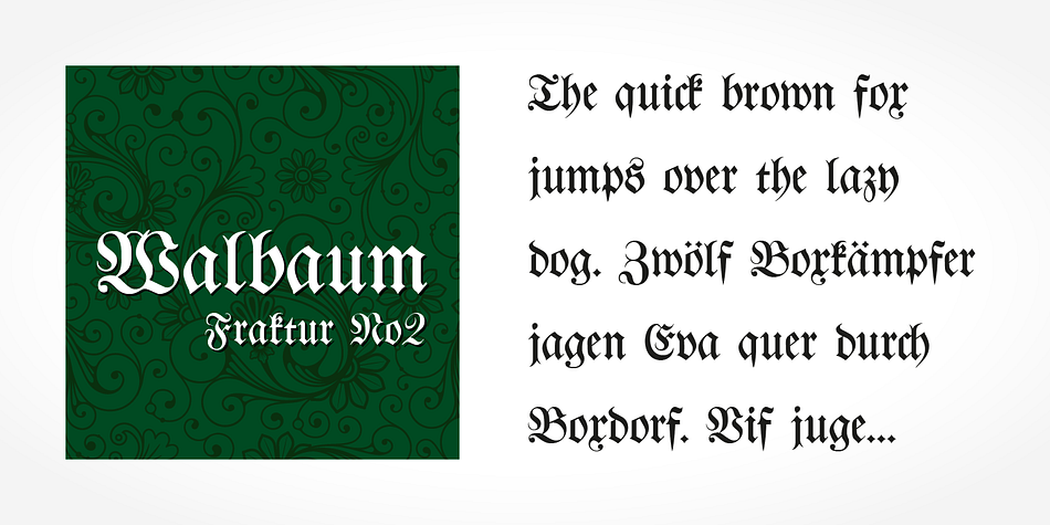 If you want to communicate a feeling of old-world quality or nostalgia, blackletter fonts are the preferred choice - use them on signs, in brochures or on invitation cards.