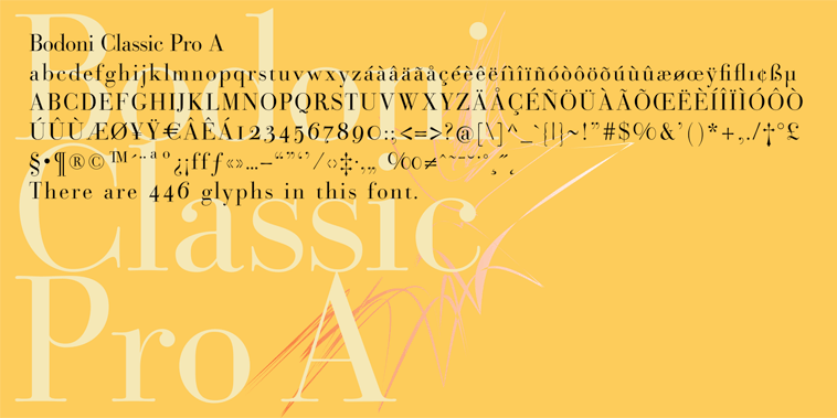 This is my new, completely worked over and finetuned »Bodoni Classic« for Europe (no Greek and Cyrillic).