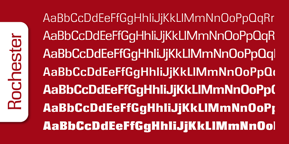 Rochester Serial font family sample image.