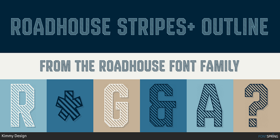 Roadhouse Stripes+ Outline Font