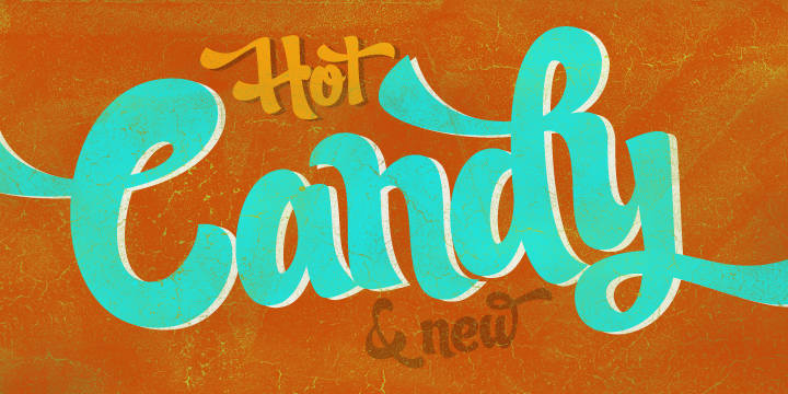 Emphasizing the popular Candy Script font family.