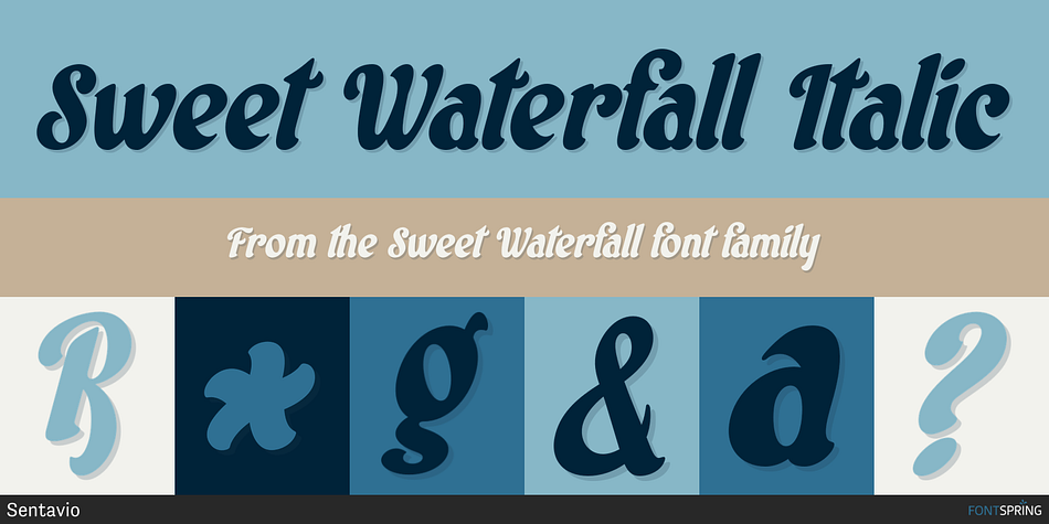 Sweet Waterfall Italic Font