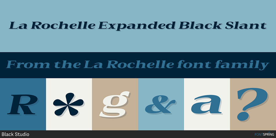 La Rochelle Expanded Black Slant Font