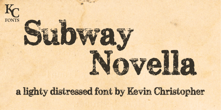 Inspired by old books and misprinted type, Subway Novella is perfect for adding that washed and worn look to your designs without going over the top making it look fake or over done.
