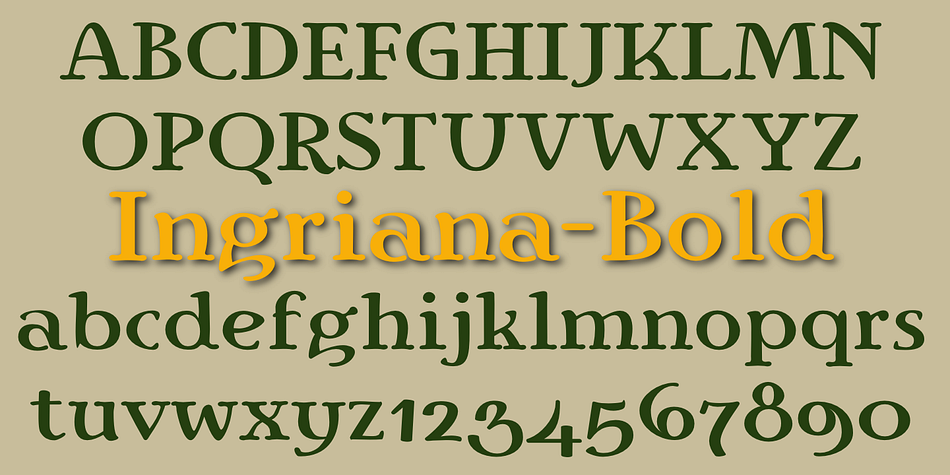 Highlighting the Ingriana font family.