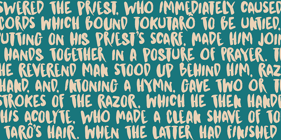 Kitsune Tail is a messy brush font with no real baseline.