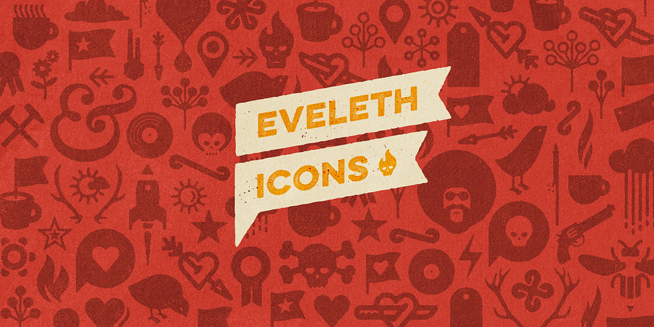 Eveleth font family sample image.