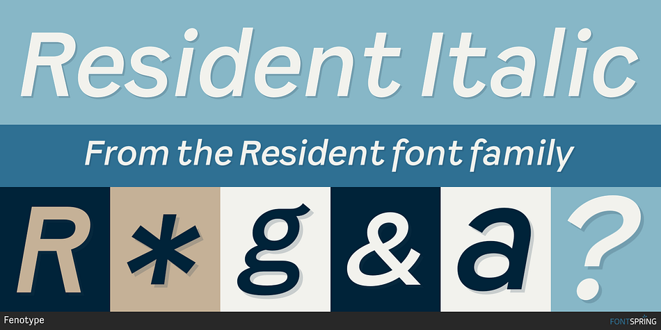 Resident Italic Font