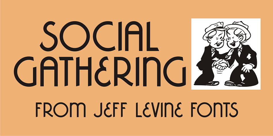 Social Gathering JNL is modeled from the Art Deco hand-lettered title of a vintage piece of sheet music entitled "Three of Us".