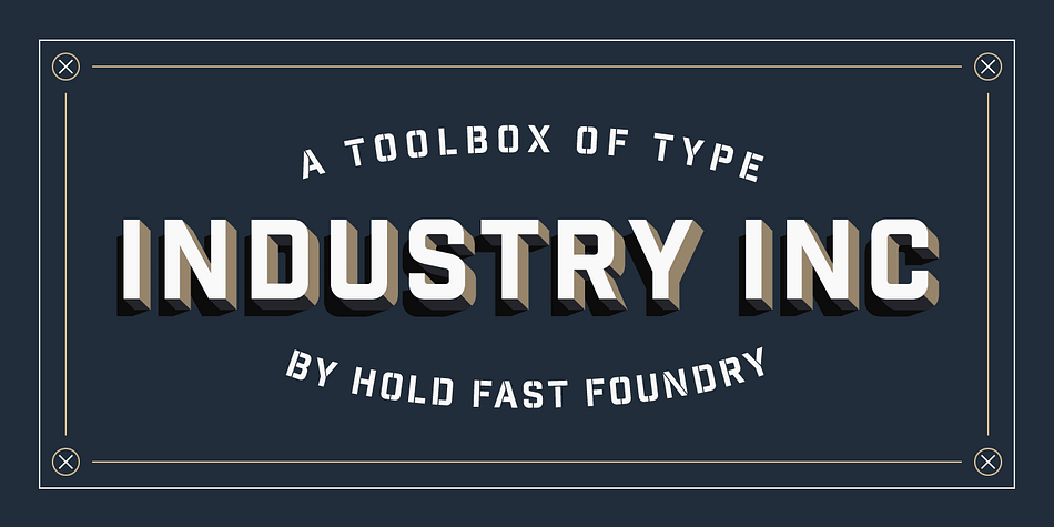 Industry Inc is a collection of type based on the bold uppercase style of the Industry family.