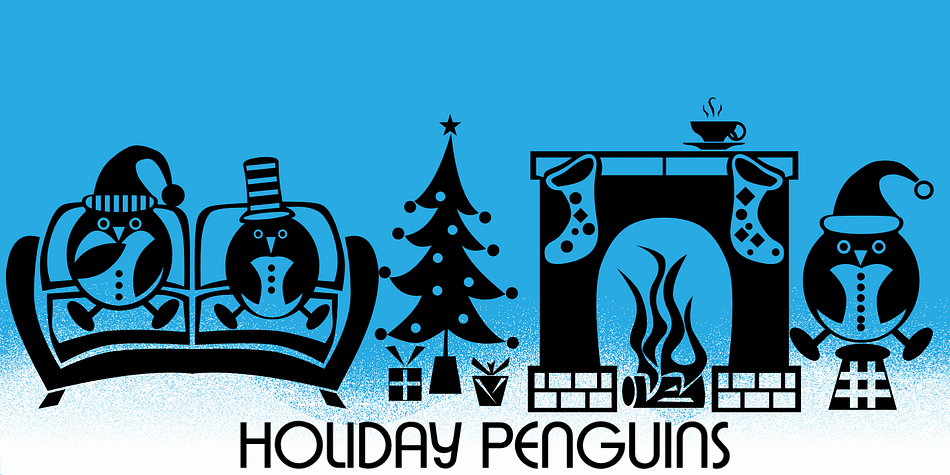 It is always holiday time with this frolicking bunch of penguins.