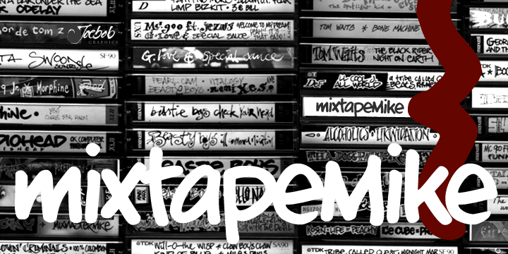 Displaying the beauty and characteristics of the mixtapeMike font family.