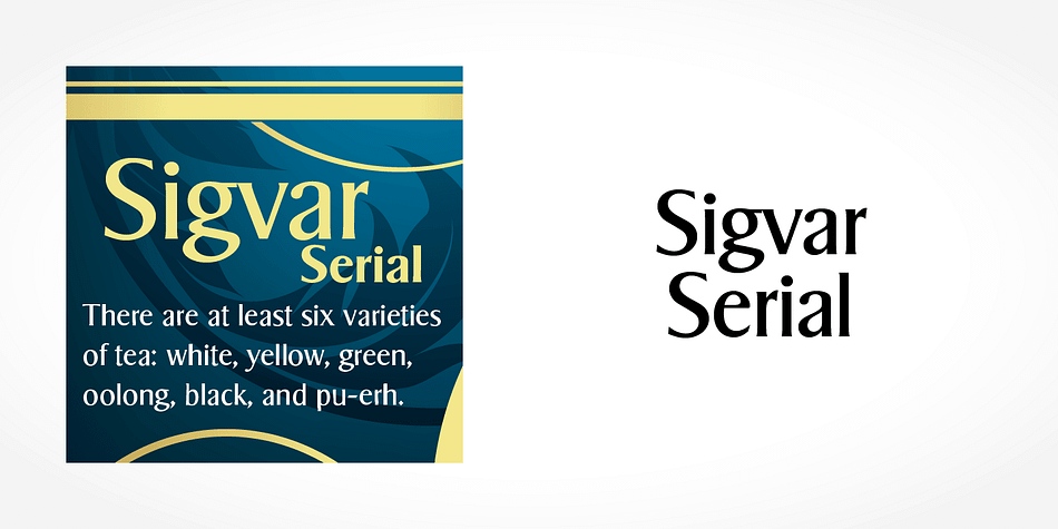 Displaying the beauty and characteristics of the Sigvar Serial font family.