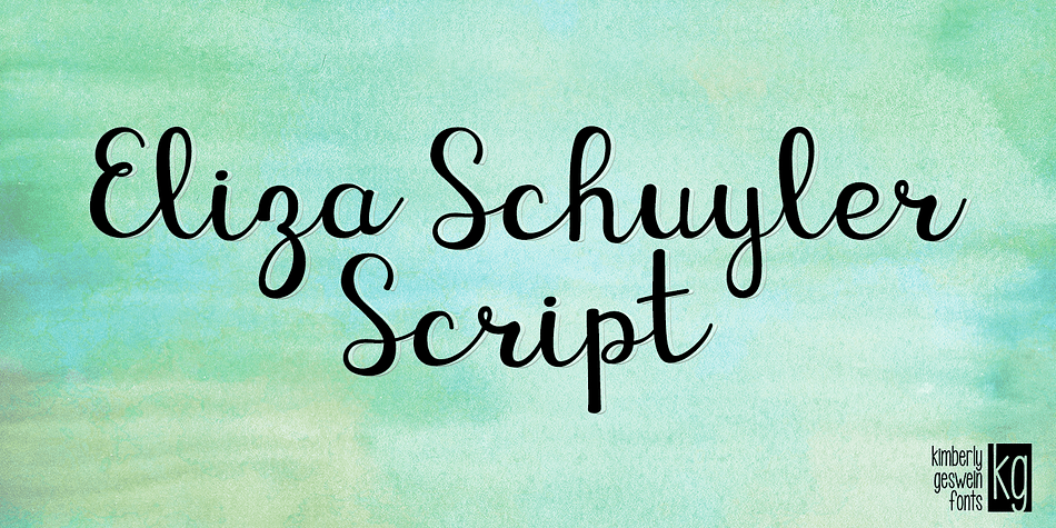 Displaying the beauty and characteristics of the KG Eliza Schuyler Script font family.