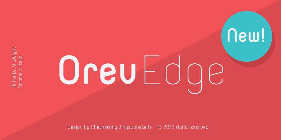 Orev Edge is altered modified from the form of the original Orev typeface.