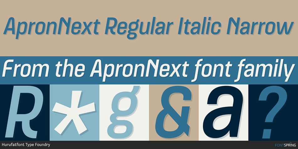 ApronNext Regular Italic Narrow Font
