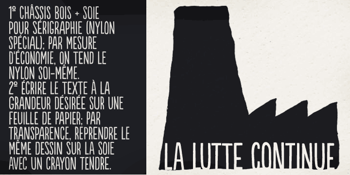 When this font is used in OpenType savvy applications, its Contextual Alternates feature produce a striking random-like effect on glyphs distribution, achieved by cycling through alternates.
