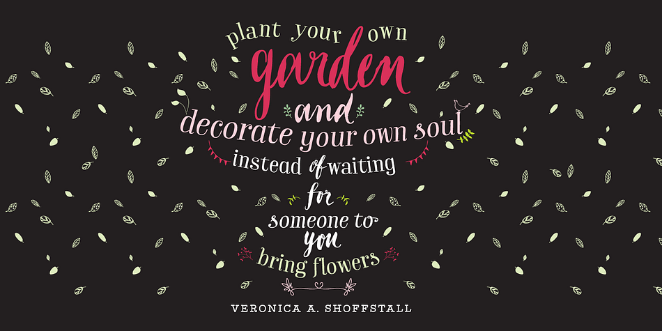 Displaying the beauty and characteristics of the Garden font family.