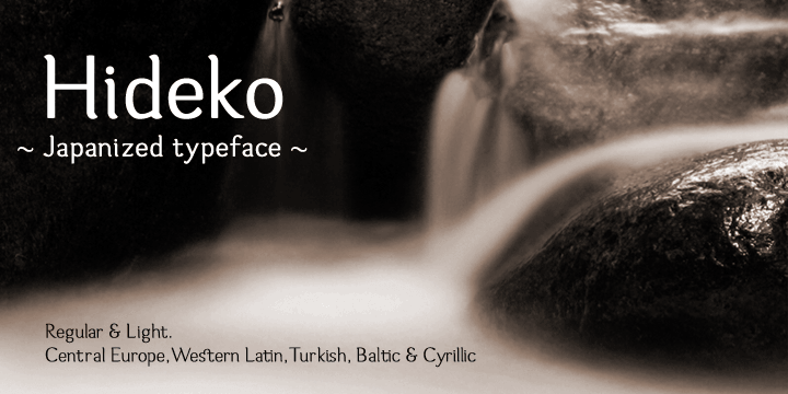 Hideko is a visually unique font that has the essence of both serif and san-serif fonts through integrating the body structure of san-serif while retaining the calligraphy from serif.