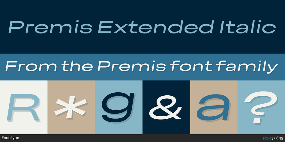 Premis Extended Italic Font