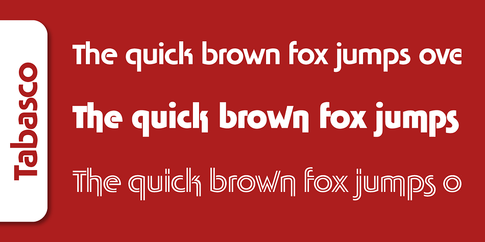 Tabasco font family sample image.