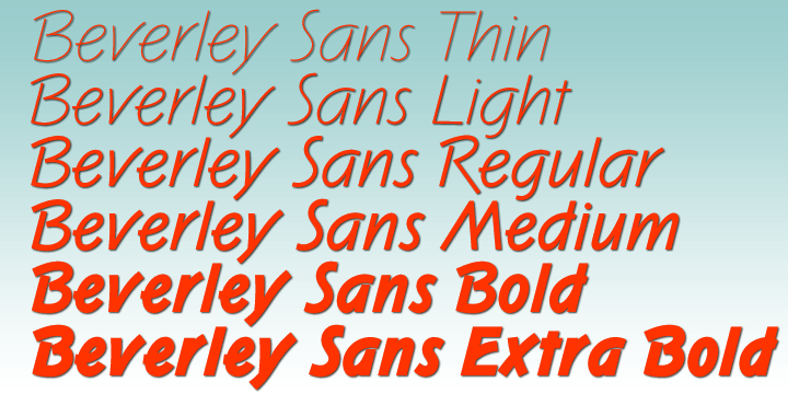 Displaying the beauty and characteristics of the BeverleySansDT font family.