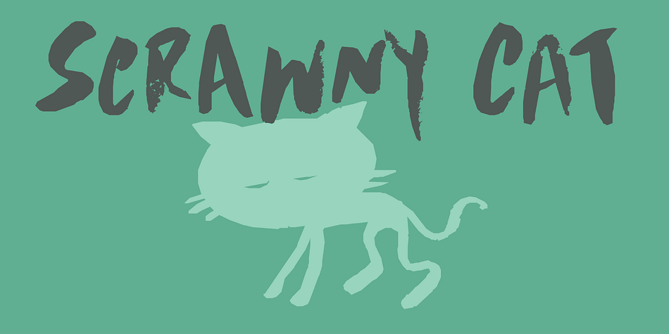Scrawny Cat is a bit of an unusual font: it was made with a brush and some China ink and has no real baseline.