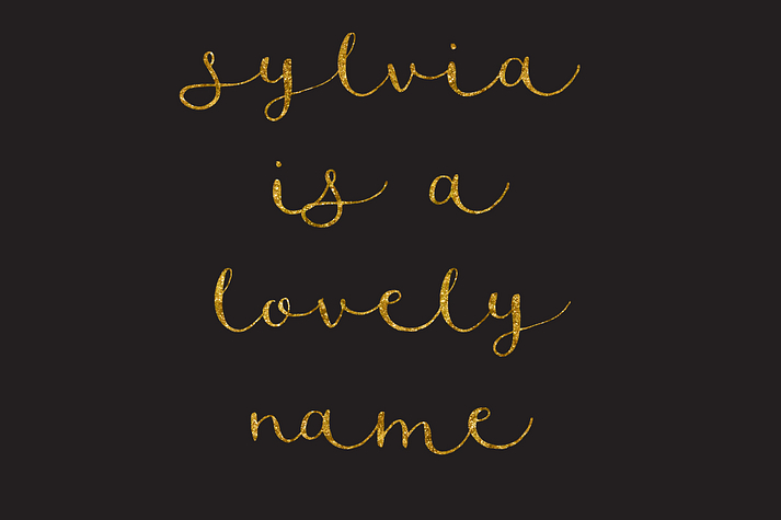 Emphasizing the popular Sylvia Script font family.