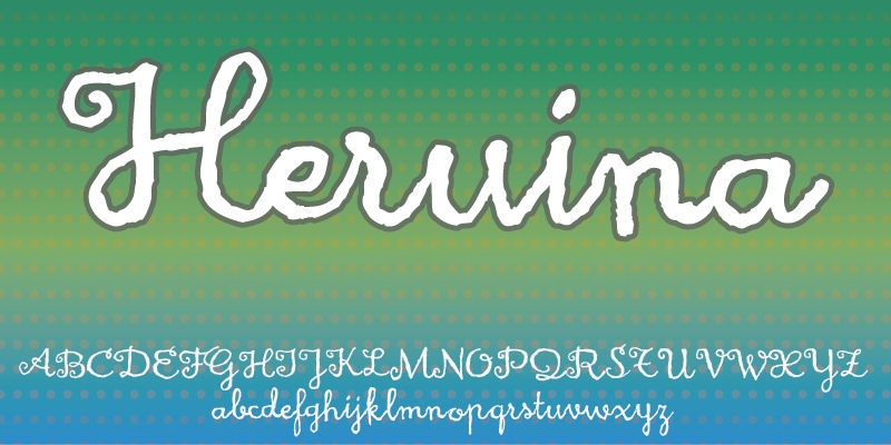 Displaying the beauty and characteristics of the Heruina font family.